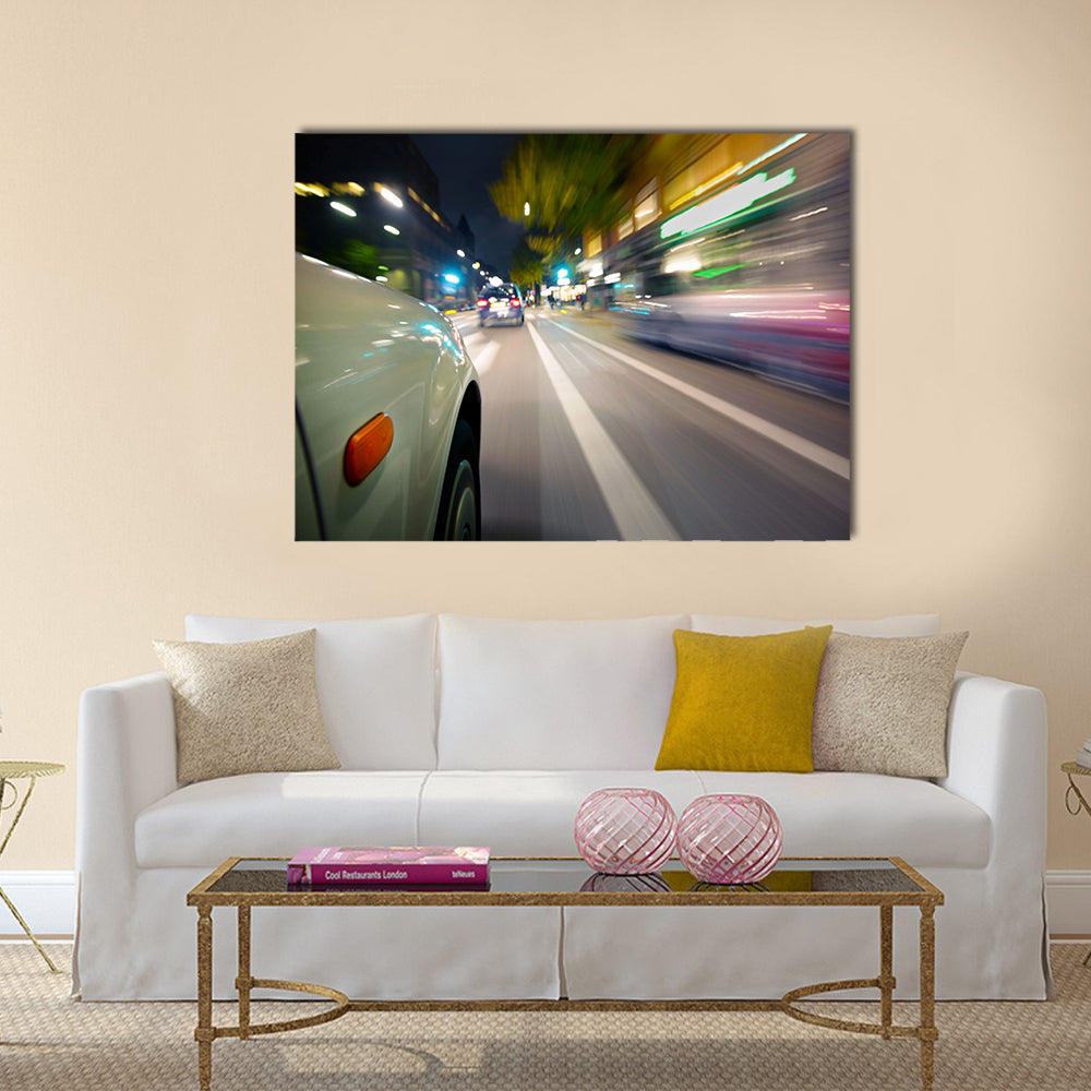 Car in motion blur Multi Panel Canvas Wall Art