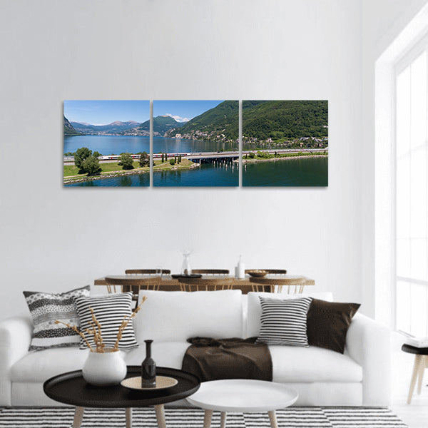 Melide Dam from the top panoramic canvas wall art