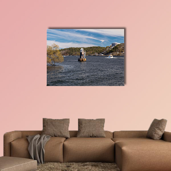 Lighthouse on Lake Malaren, Sweden multi panel canvas wall art