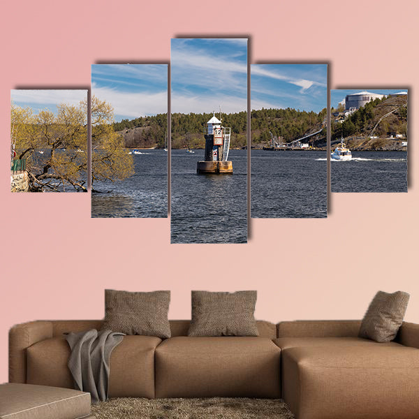 Lighthouse on Lake Malaren, Sweden multi panel canvas wall art