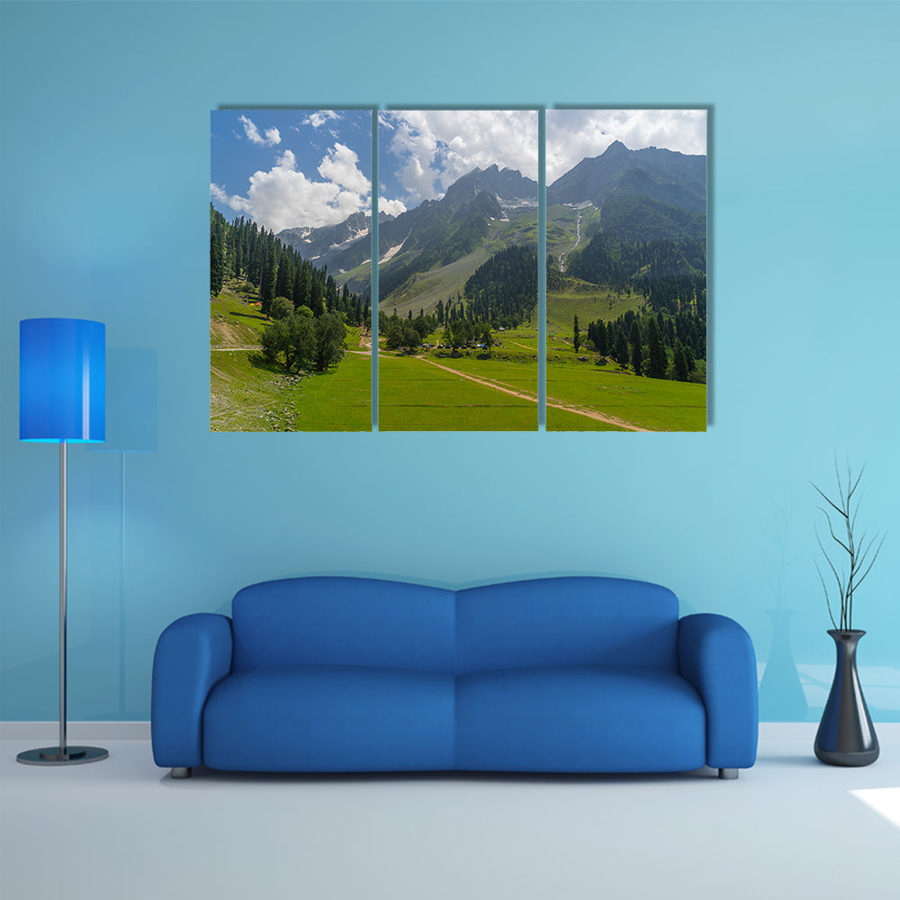 Beautiful landscape of Sonamarg in greeny season, Srinagar, Jammu Kashmir, India, Asia multi panel canvas wall art