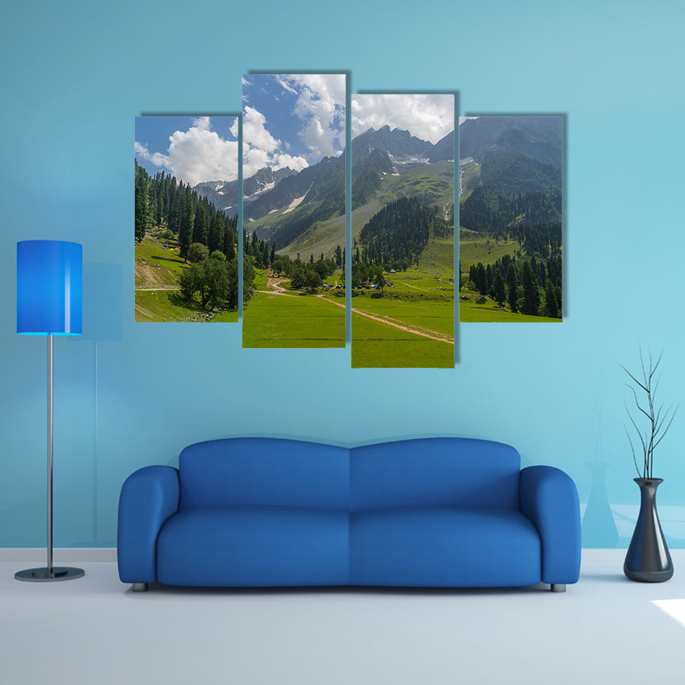 Beautiful landscape of Sonamarg in greeny season, Srinagar, Jammu Kashmir, India, Asia multi panel canvas wall art