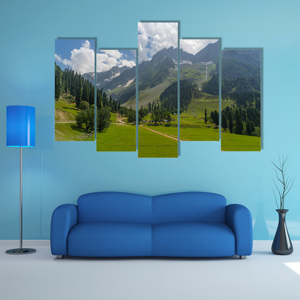 Beautiful landscape of Sonamarg in greeny season, Srinagar, Jammu Kashmir, India, Asia multi panel canvas wall art