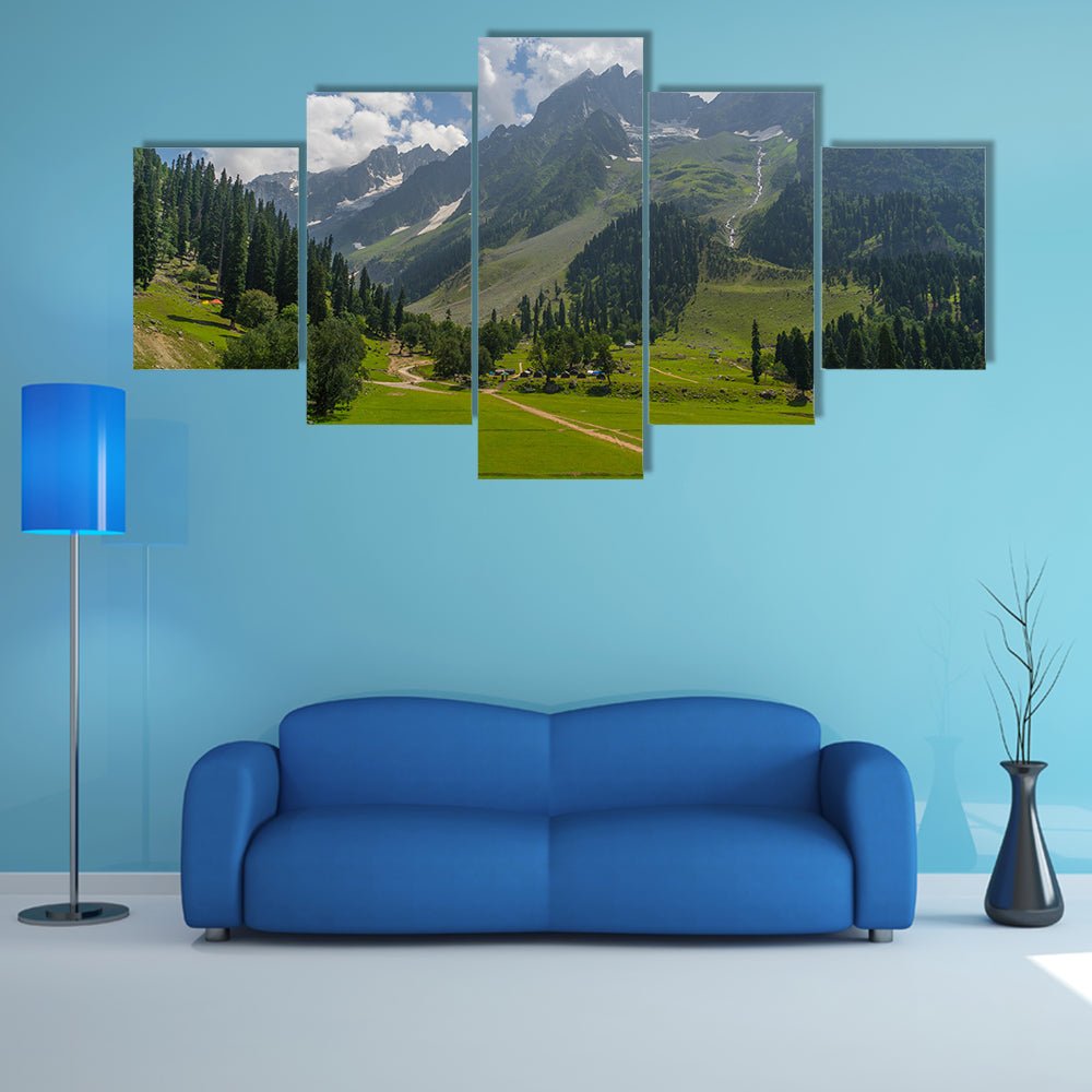 Beautiful landscape of Sonamarg in greeny season, Srinagar, Jammu Kashmir, India, Asia multi panel canvas wall art