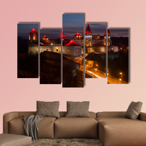 Castle in Kamyanet, Podilsky, Ukraine multi panel canvas wall art