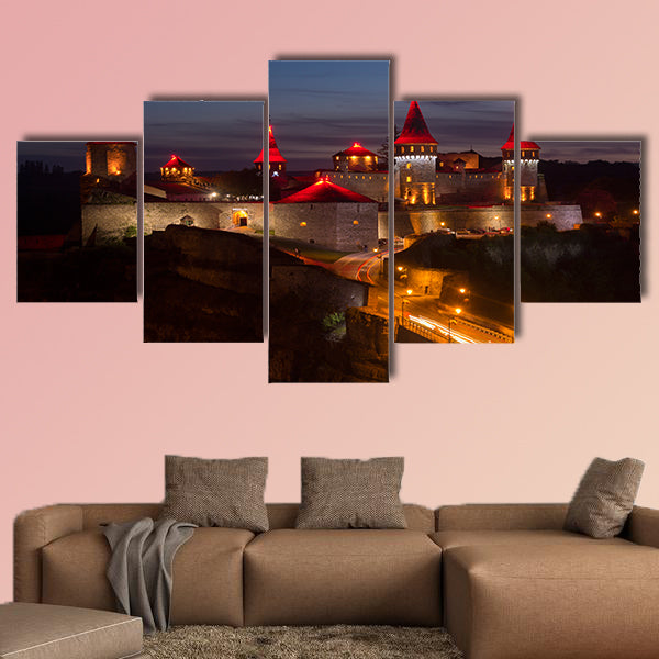 Castle in Kamyanet, Podilsky, Ukraine multi panel canvas wall art