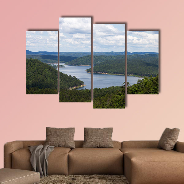 A warm afternoon at Broken Bow Lake in Oklahoma, USA Multi panel canvas wall art