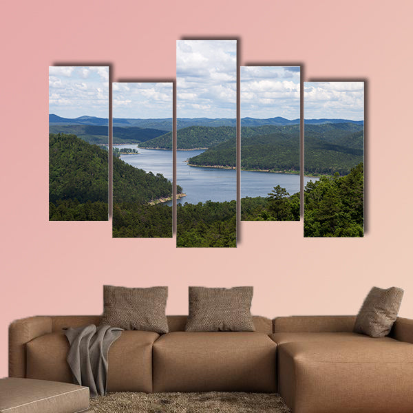 A warm afternoon at Broken Bow Lake in Oklahoma, USA Multi panel canvas wall art