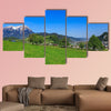 View from the foot of Mt. Stanserhorn in Switzerland multi panel canvas wall art