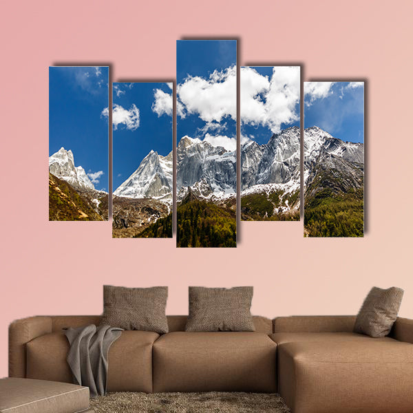 Mount Siguniang - four sister mountains in Sichuan China Multi panel canvas wall art