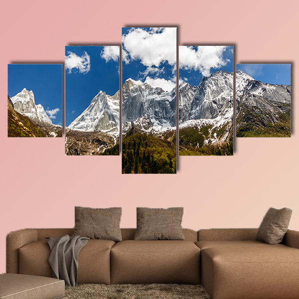 Mount Siguniang - four sister mountains in Sichuan China Multi panel canvas wall art