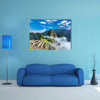 Machu Picchu terraces, Wayna Picchu and surrounding mountains in the background Multi Panel Canvas Wall Art