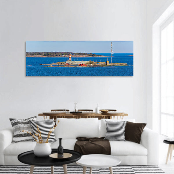 Small island Harmaja panoramic canvas wall art