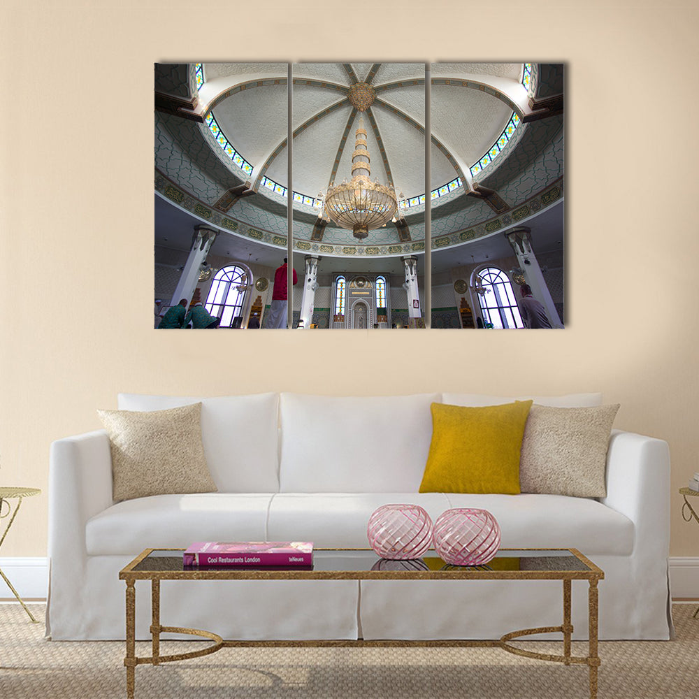 The Interior Of Ar Rahmah Mosque  multi panel canvas wall art