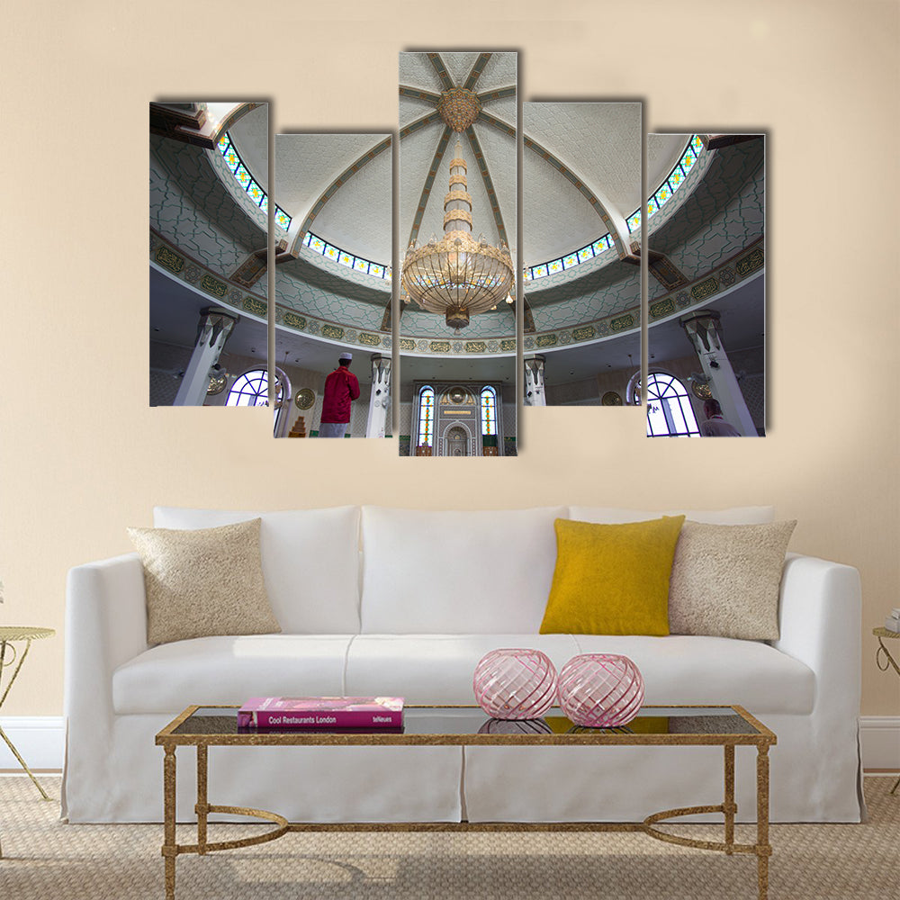 The Interior Of Ar Rahmah Mosque  multi panel canvas wall art
