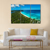 Aerial view of tropical island beach, Dominican Republic Multi Panel Canvas Wall Art