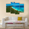 Aerial view of tropical island beach, Dominican Republic Multi Panel Canvas Wall Art