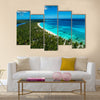 Aerial view of tropical island beach, Dominican Republic Multi Panel Canvas Wall Art