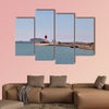 Red and white lighthouse in Cartagena, Spain multi panel canvas wall art