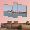 Red and white lighthouse in Cartagena, Spain multi panel canvas wall art