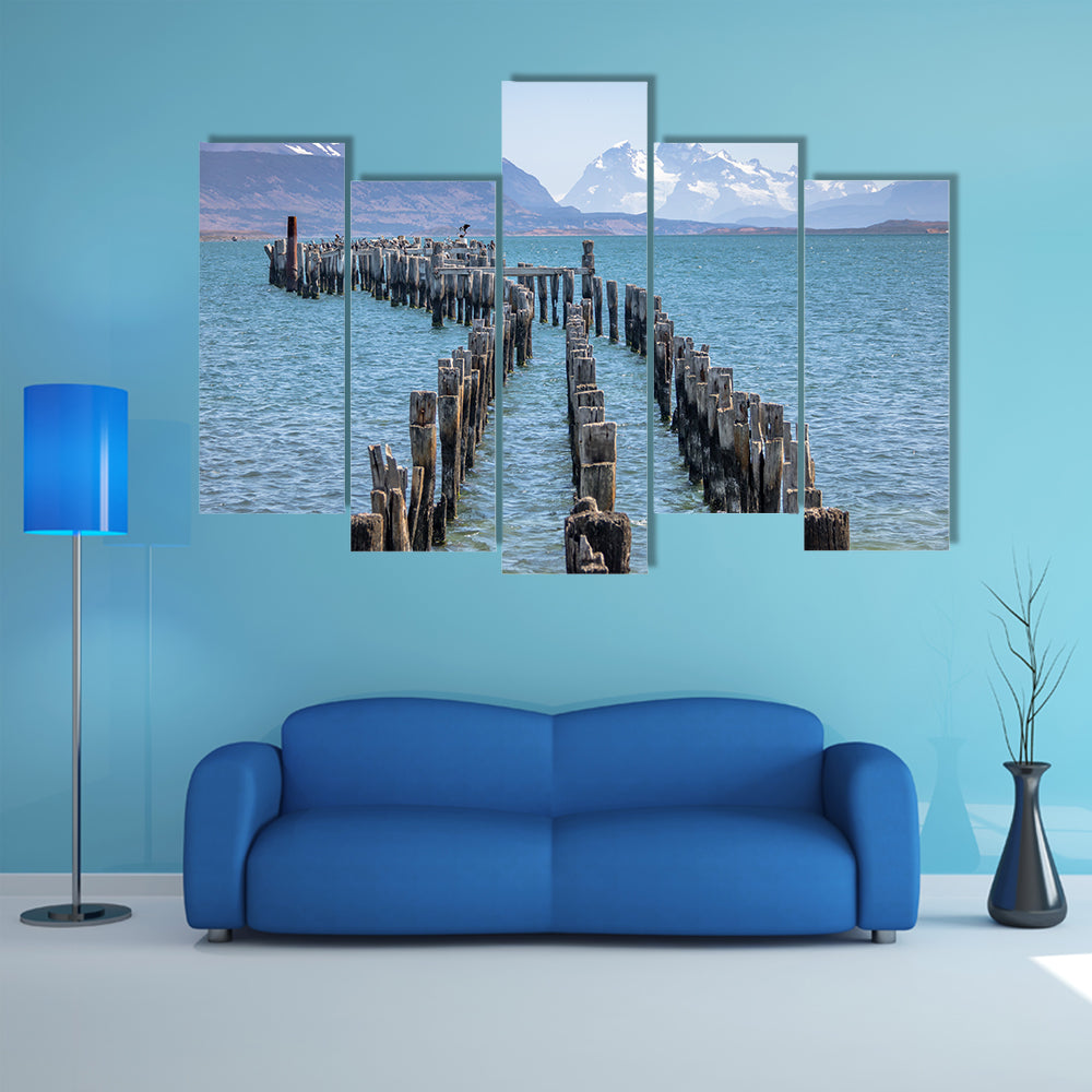 Old Dock in Almirante Montt Gulf in Patagonia, Puerto Chile multi panel canvas wall art