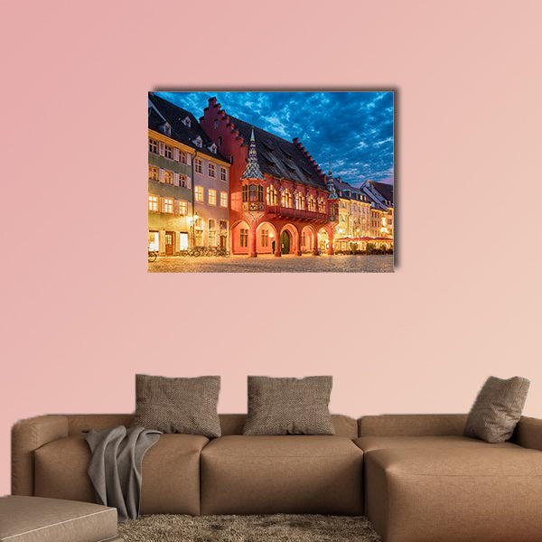 Historical building of Merchants Hall in Germany multi panel canvas wall art