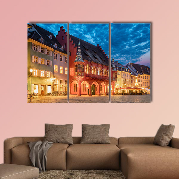 Historical building of Merchants Hall in Germany multi panel canvas wall art