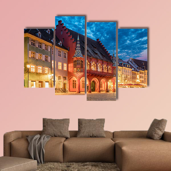 Historical building of Merchants Hall in Germany multi panel canvas wall art