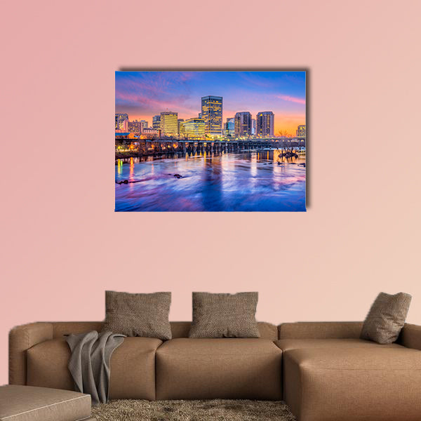 Richmond, Virginia, USA downtown skyline Multi panel canvas wall art
