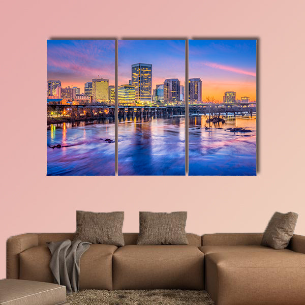 Richmond, Virginia, USA downtown skyline Multi panel canvas wall art