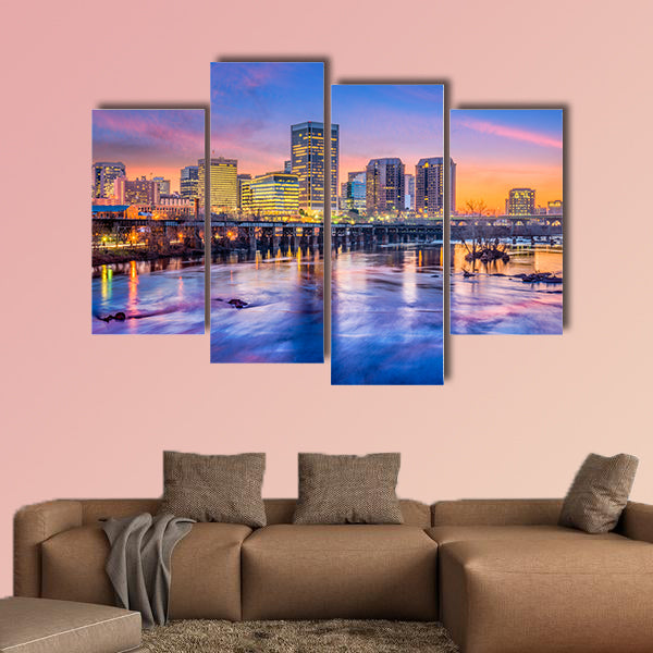 Richmond, Virginia, USA downtown skyline Multi panel canvas wall art
