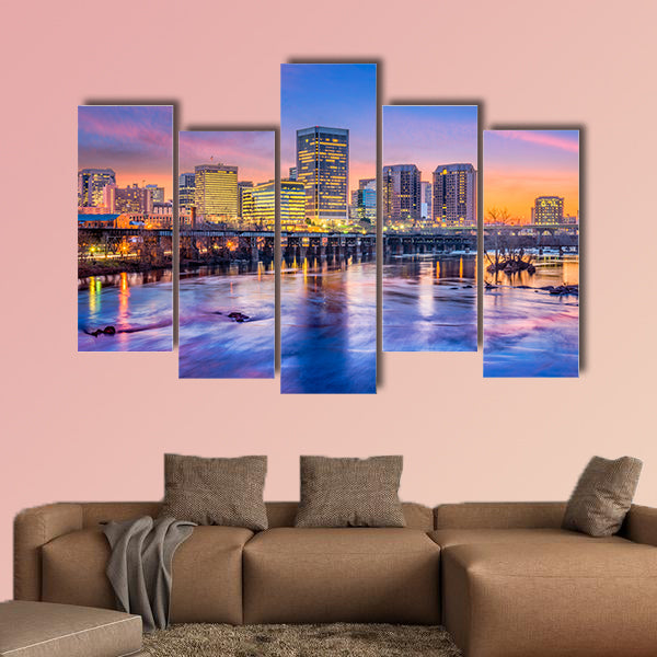 Richmond, Virginia, USA downtown skyline Multi panel canvas wall art