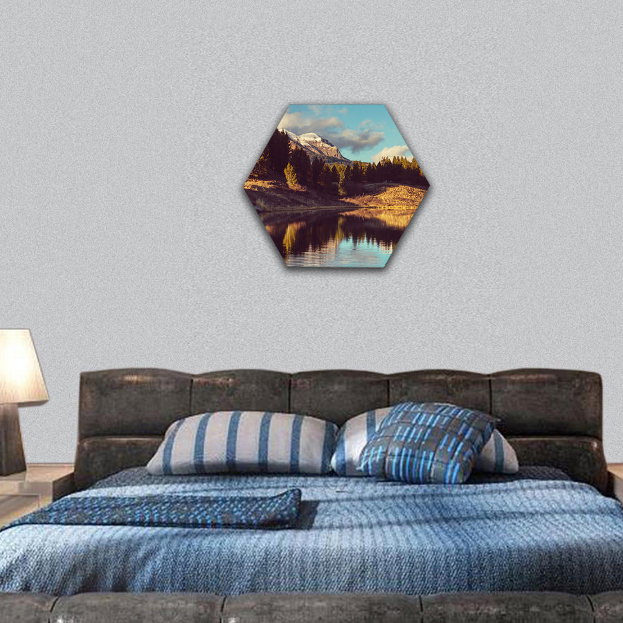 Mountain Landscape in Colorado, United States hexagonal canvas wall art