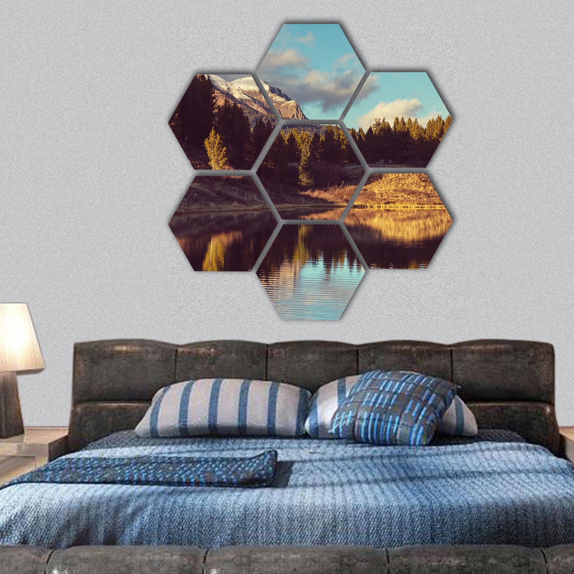Mountain Landscape in Colorado, United States hexagonal canvas wall art