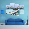 Water Villas On Water At Tropical Island, Maldives Multi Panel Canvas Wall Art