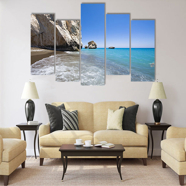 Aphrodite's birthplace rock in CYprus Multi Panel Canvas Wall Art
