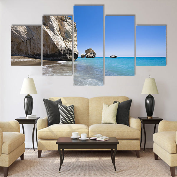 Aphrodite's birthplace rock in CYprus Multi Panel Canvas Wall Art