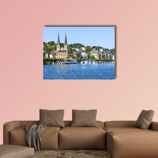 View of the city of Lucerne and its lake Luzern (Lucerne), wall art