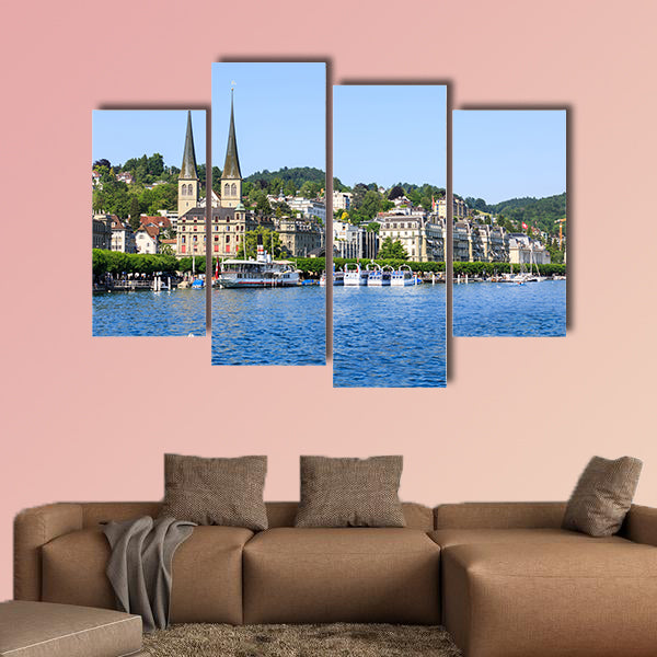 View of the city of Lucerne and its lake Luzern (Lucerne), wall art