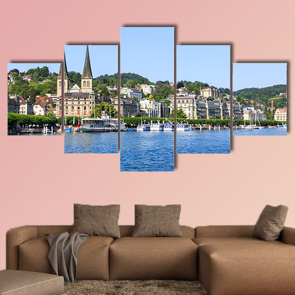 View of the city of Lucerne and its lake Luzern (Lucerne), wall art