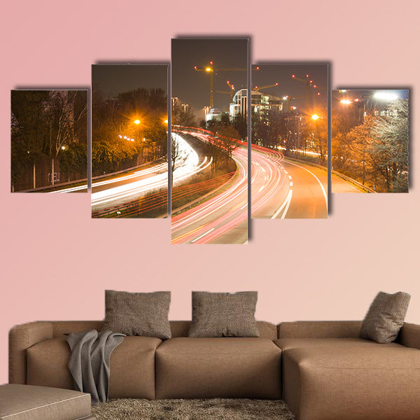 Take the B7 towards Seestern in long-term exposure multi panel canvas wall art