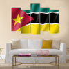 Vector national flag of Mozambique Multi panel canvas wall art