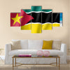 Vector national flag of Mozambique Multi panel canvas wall art