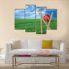 Grass and cricket set with blue sky Multi panel canvas Wall art