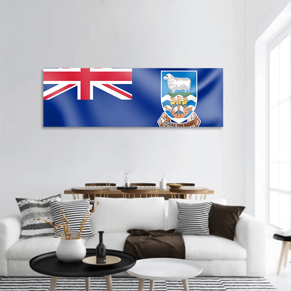 Flag of Falkland panoramic canvas wall art
