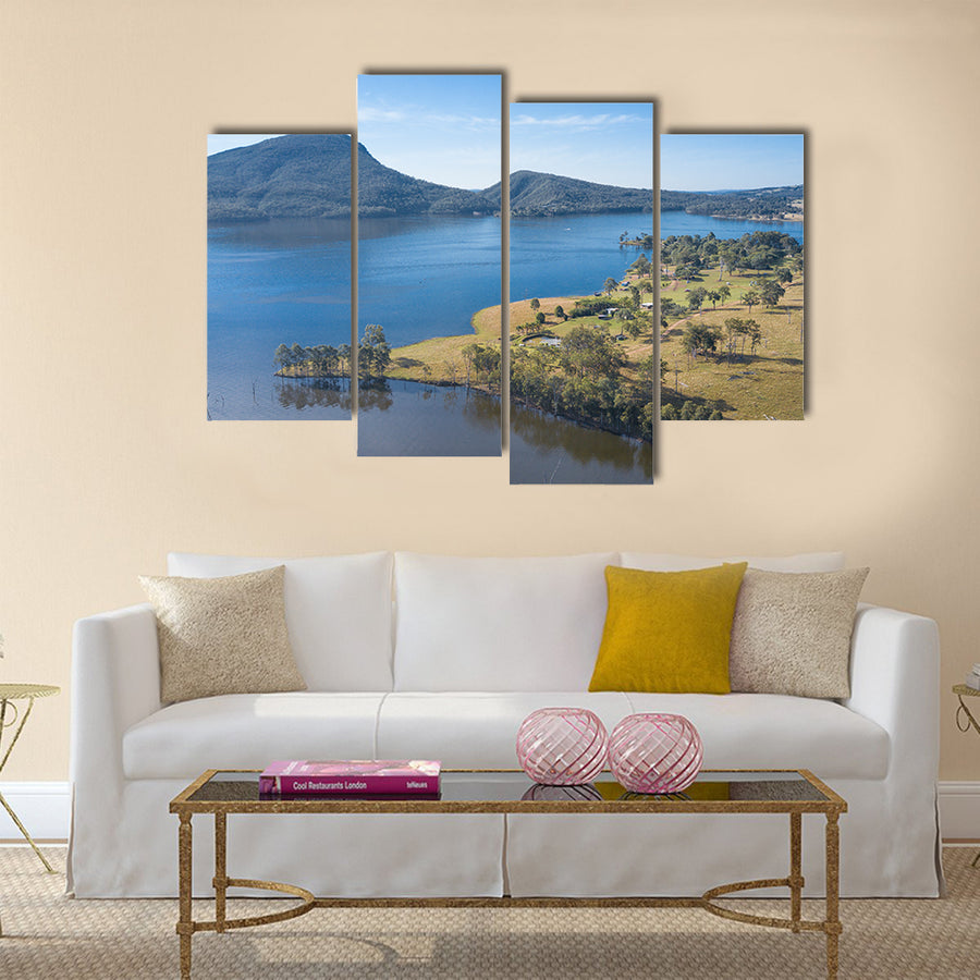 Lake Moogerah on the Scenic Rim in Queensland during the day multi panel canvas wall art