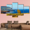 Landscape of the coastline towards Hanga Roa, Easter Island, Chile multi panel canvas wall art