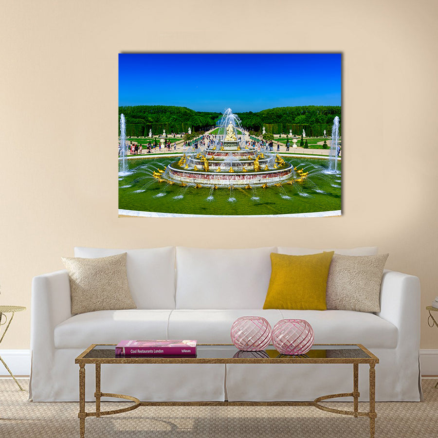 Latona Fountain Garden With Watery Beauty Multi Panel Canvas Wall Art