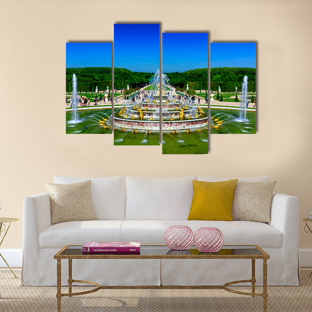 Latona Fountain Garden With Watery Beauty Multi Panel Canvas Wall Art