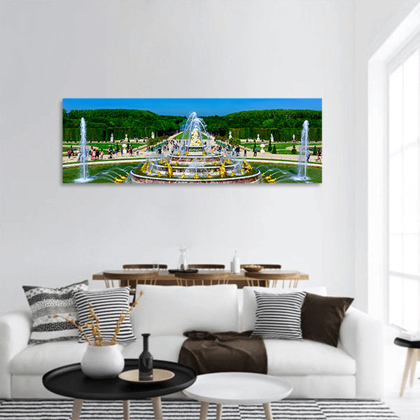 Latona Fountain in Garden of Versailles in France Panoramic canvas Wall Art